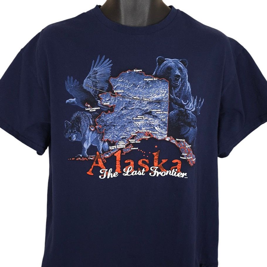 Delta Alaska T Shirt Mens Size Large Blue Grizzly Bear Wolf Moose Size US L / EU 52-54 / 3 - 1 Thumbnail