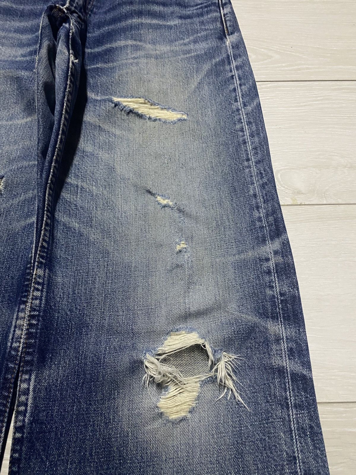 Levi's Vintage Levis 503 Button J09 Distressed Wide Leg Baggy Jeans Size US 31 - 8 Thumbnail