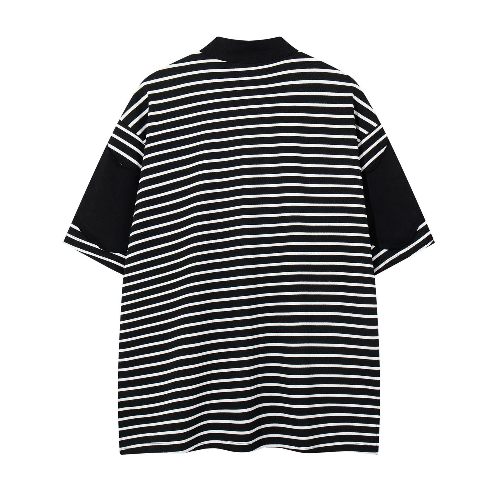 Vintage Korean Retro Stripe Lapel Polo Shirt Size US M / EU 48-50 / 2 - 4 Thumbnail