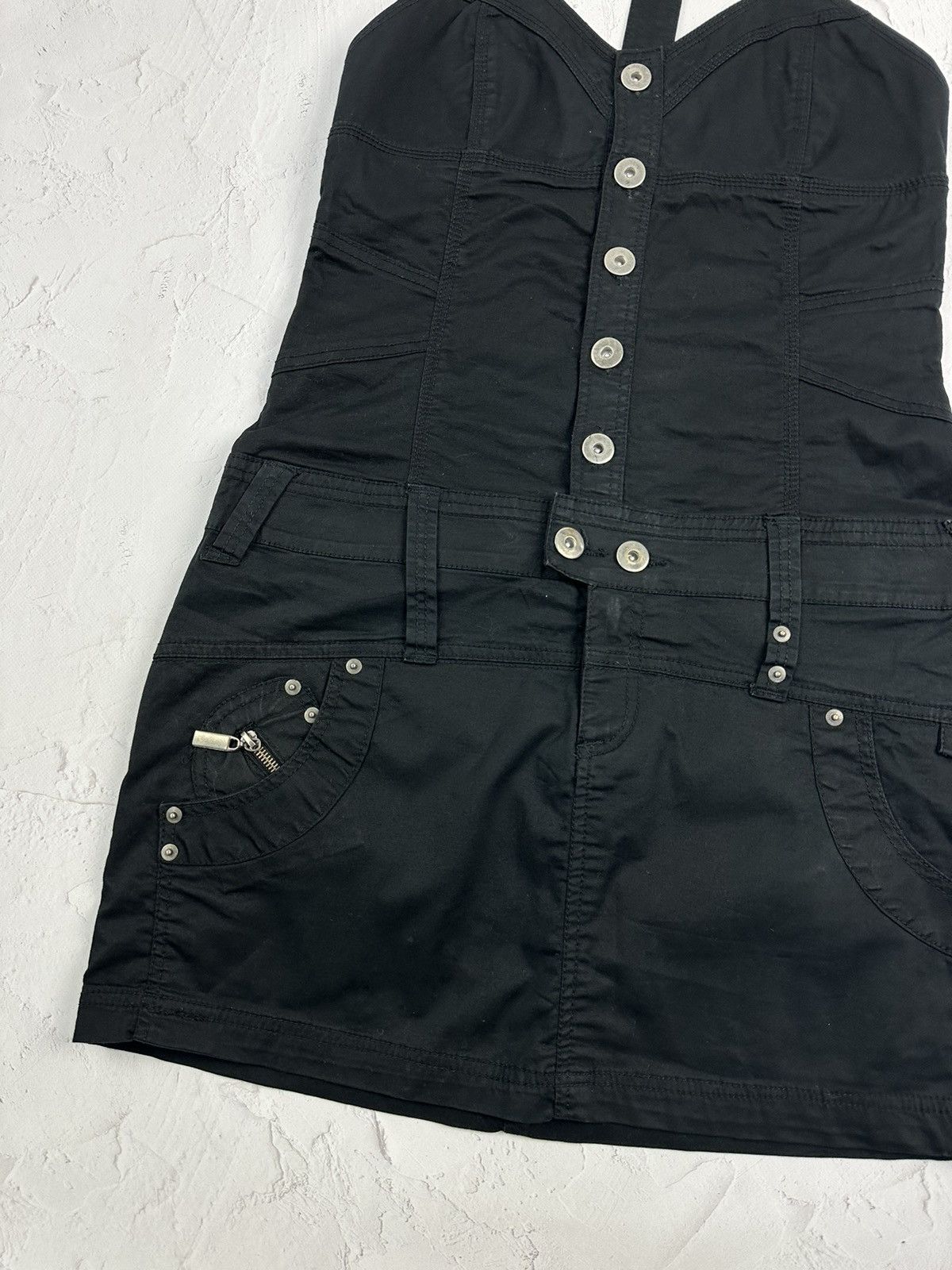 Japanese Brand × Vintage Vintage Black Denim Dress Size XS / US 0-2 / IT 36-38 - 2 Thumbnail