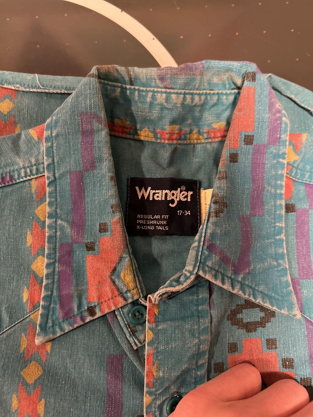Wrangler VTG Wrangler Brushpopper Shirt Western Rodeo Aztec Cowboy Size US XL / EU 56 / 4 - 3 Thumbnail