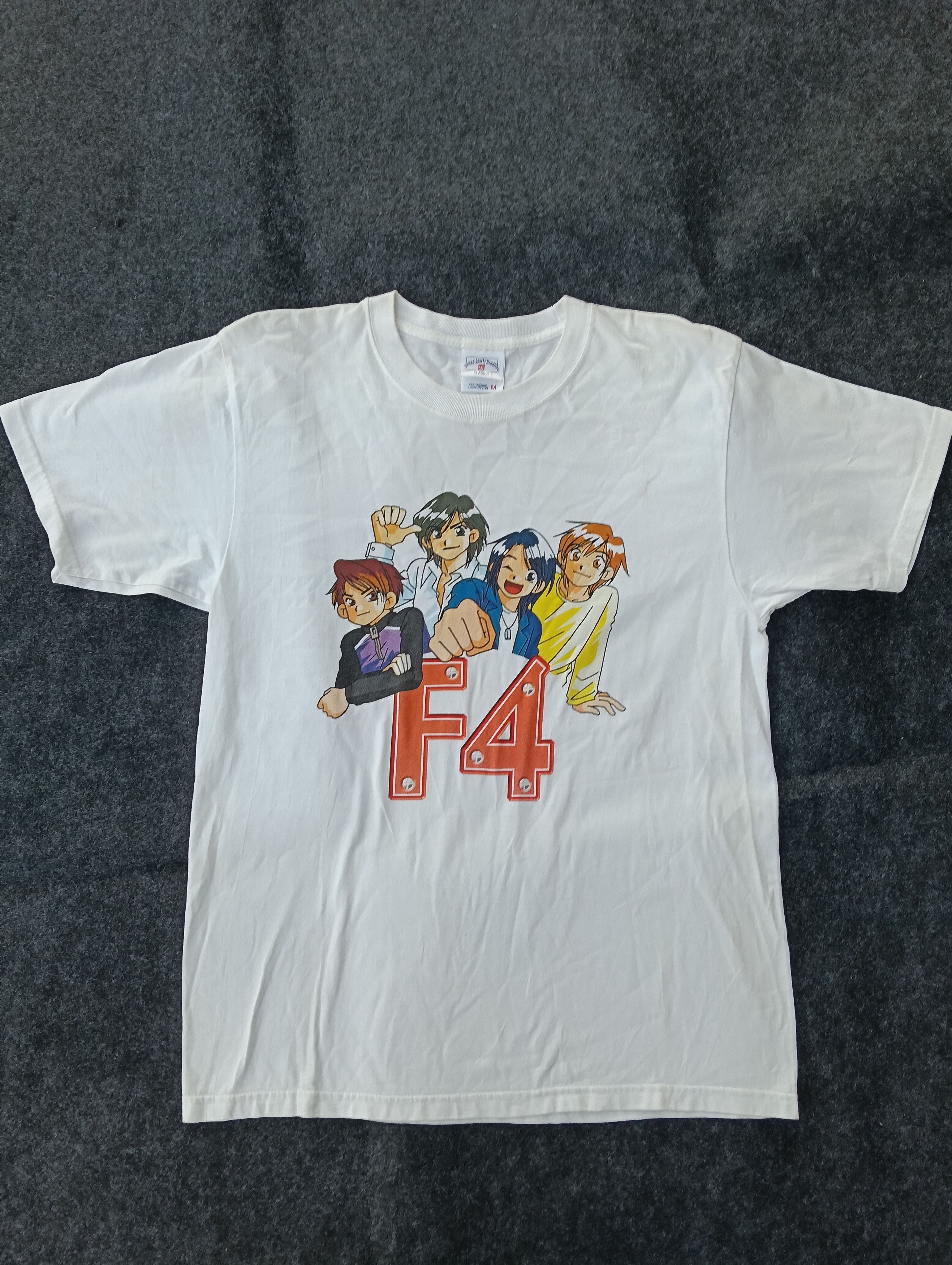 Band Tees × Japanese Brand × Vintage 90s F4 JAPANESE BAND WHITE TSHIRT. Size US M / EU 48-50 / 2 - 2 Thumbnail