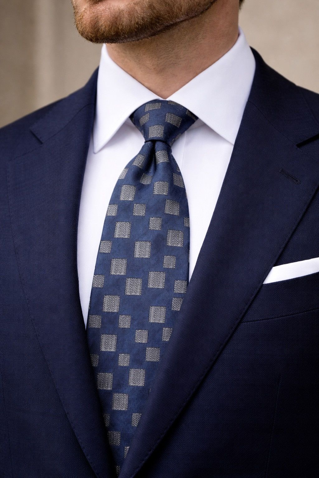 Giorgio Armani Giorgio Armani Cravatte Silk Tie Blue Geometric Squares Size ONE SIZE - 1 Thumbnail