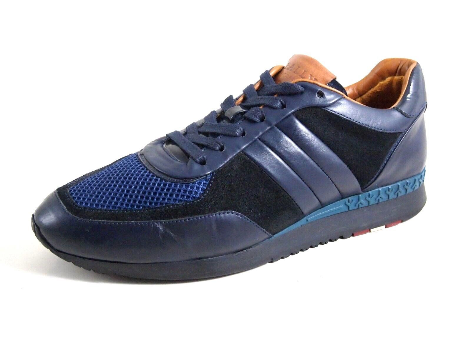 スニーカー BALLY Men Sneakers MSK08YVT179 I5L8 BLUE Bally Bally Sneakers Blue Leather Mesh Black Suede EU 41 US