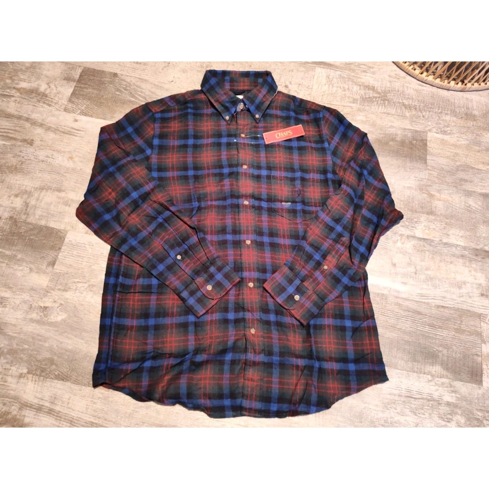 Chaps Chaps Shirt Mens Medium Washed Red Plaid Long Sleeve Button-Up Cotton Flannel Western Size US M / EU 48-50 / 2 - 2 Thumbnail