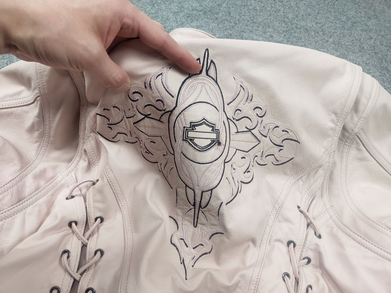 Harley Davidson Harley Davidson Leather Zip Jacket Pink Wings Vintage Y2K Size XXL / US 16-18 / IT 52-54 - 12 Thumbnail