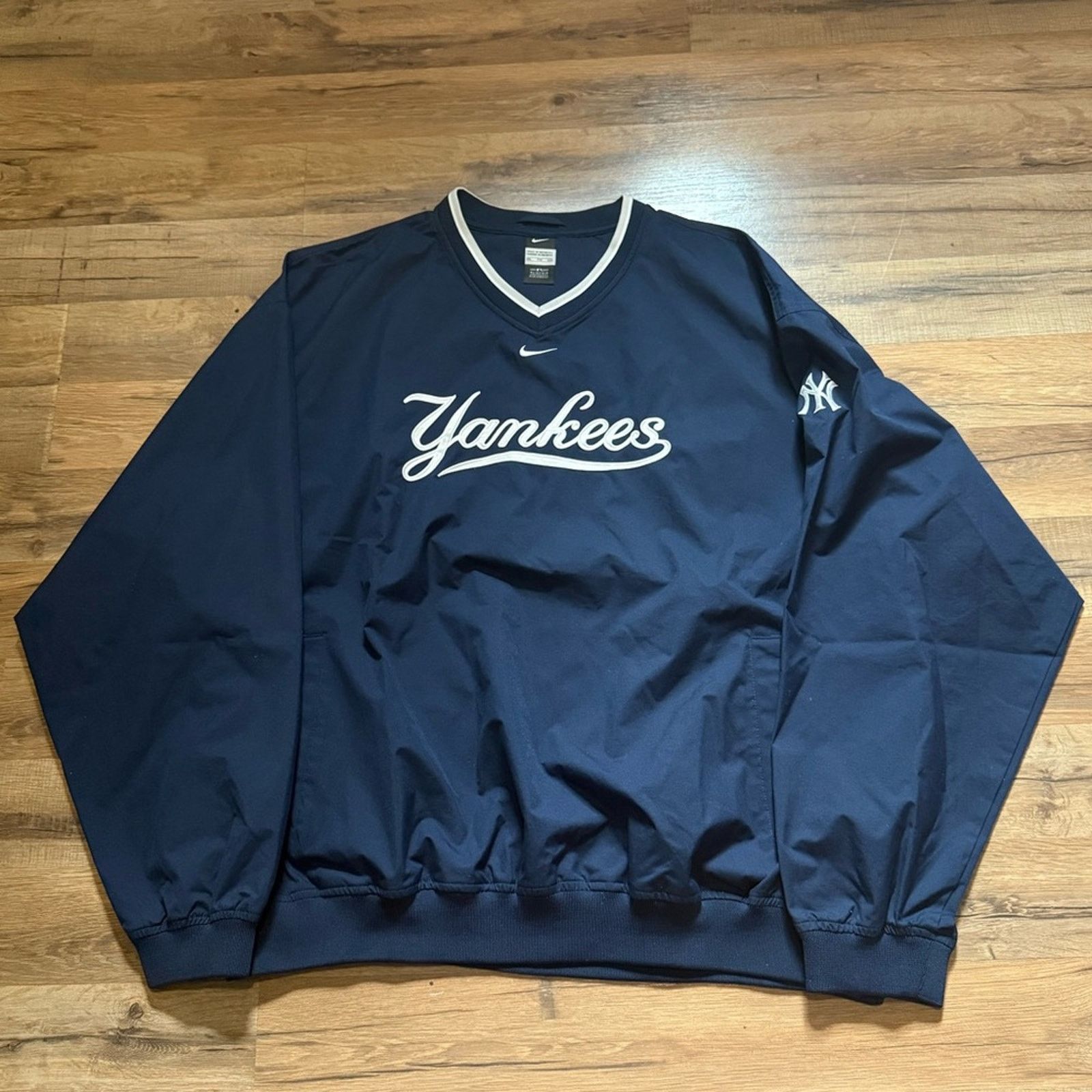 Nike Y2K Nike Team Center Swoosh Yankees Windbreaker Pullover Size US XXL / EU 58 / 5 - 3 Thumbnail