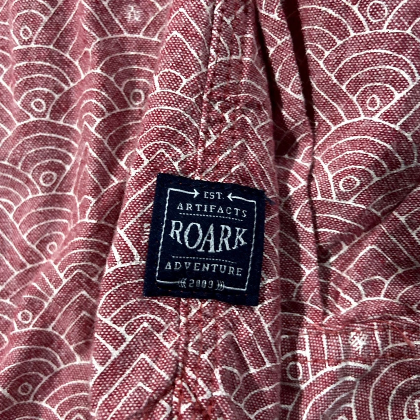 Roark Roark Button-Up Shirt Mens L Red Cotton Pocket GORP Textured Weave Long Sleeve Button Up Shirt Size US L / EU 52-54 / 3 - 2 Thumbnail
