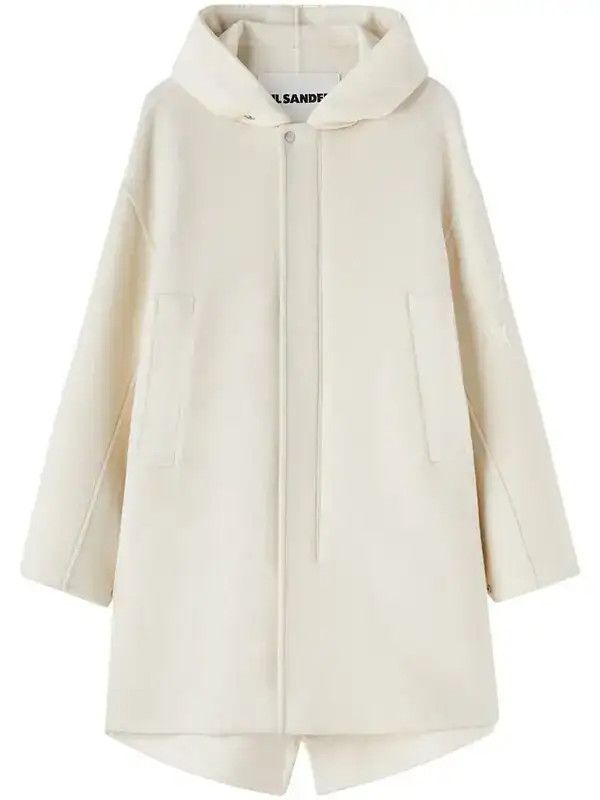 Jil Sander o1loc1c0426 Hooded Virgin Wool Parka in White Size XL / US 12-14 / IT 48-50 - 1 Thumbnail