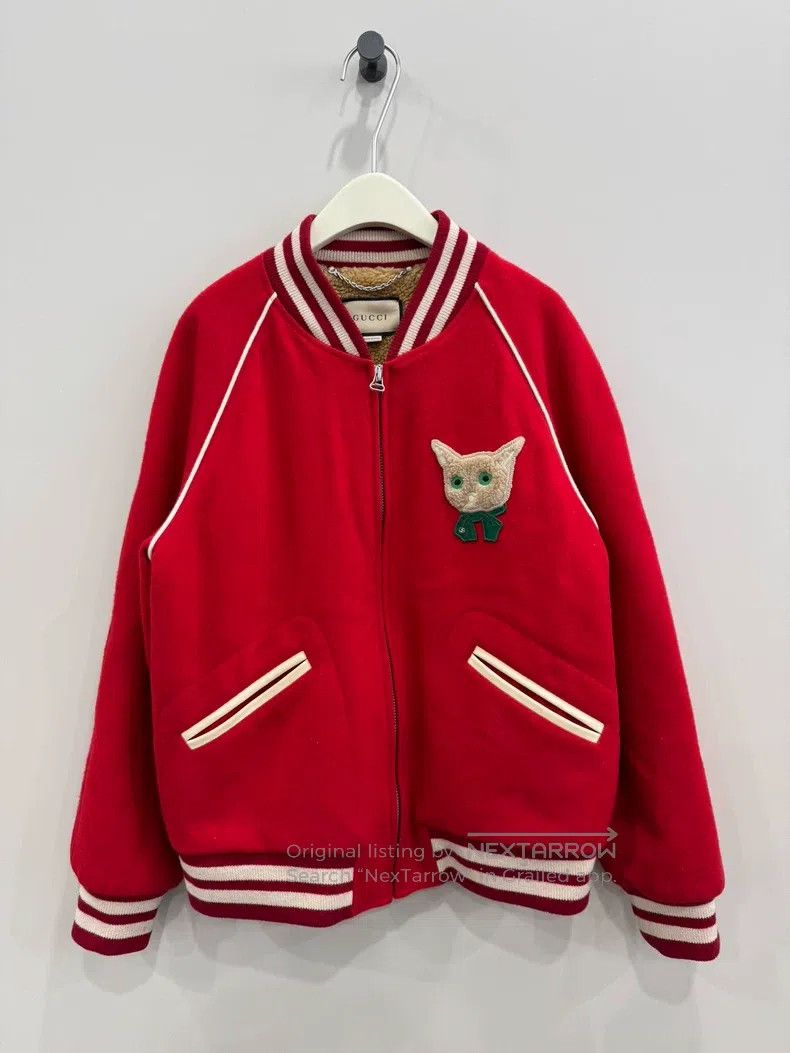 Gucci Gucci Kitty wool baseball jacket Size US M / EU 48-50 / 2 - 1 Thumbnail