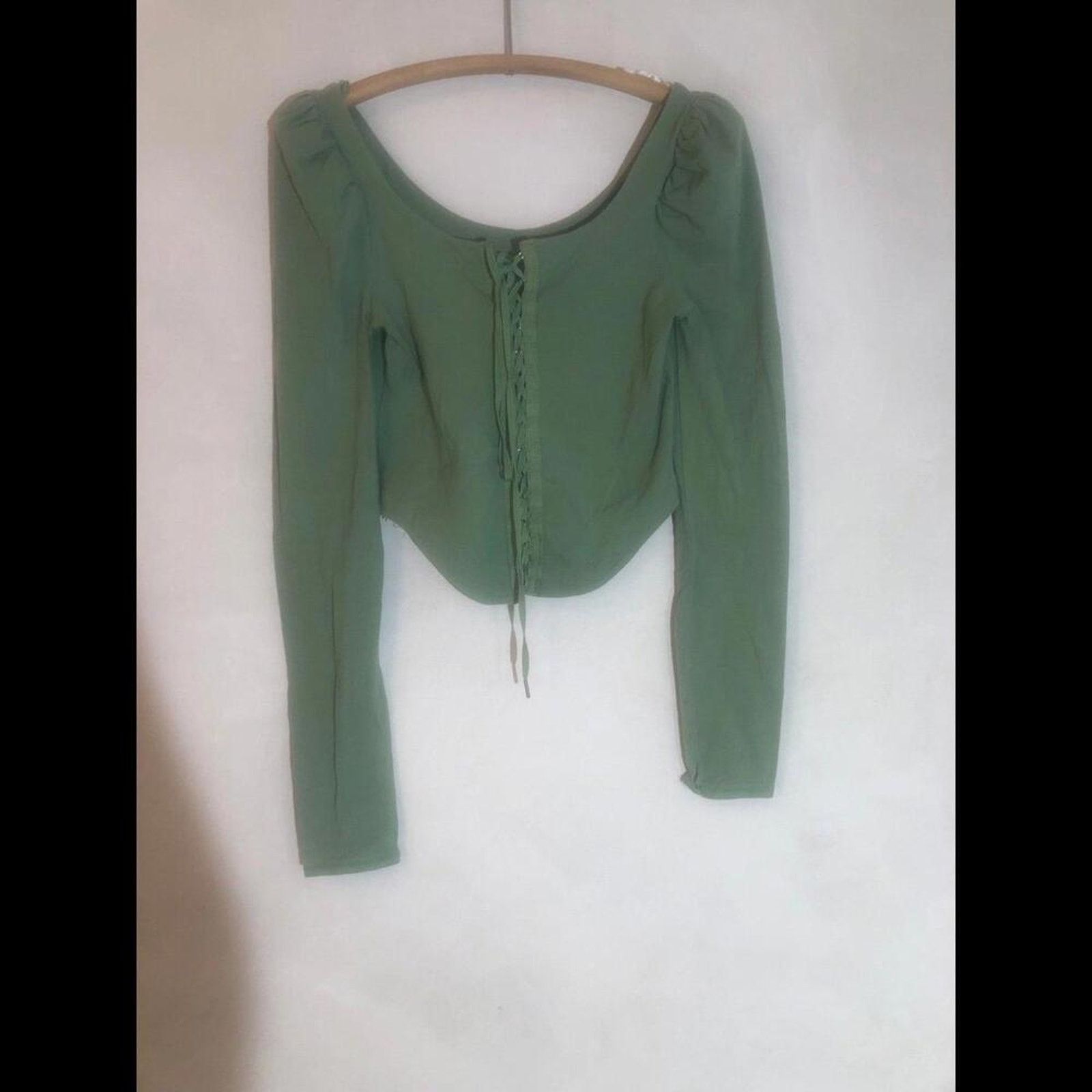 Free People Green Free people corset style top with lace tie up front Size S / US 4 / IT 40 - 1 Thumbnail