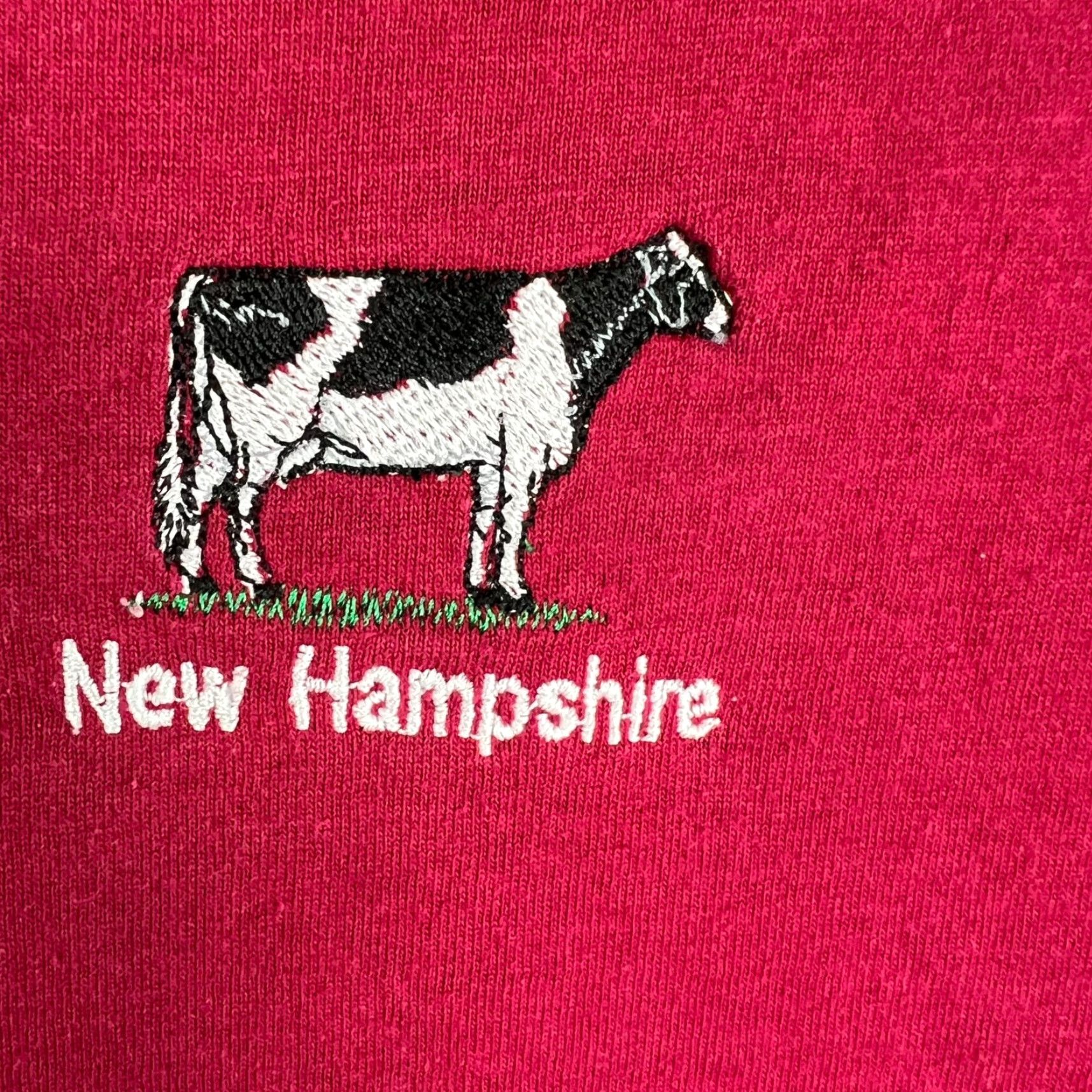 Fruit Of The Loom VINTAGE Fruit of the Loom New Hampshire Dairy Cow Embroidered T Shirt Mens L Red Short Sleeve Tee Size US L / EU 52-54 / 3 - 2 Thumbnail