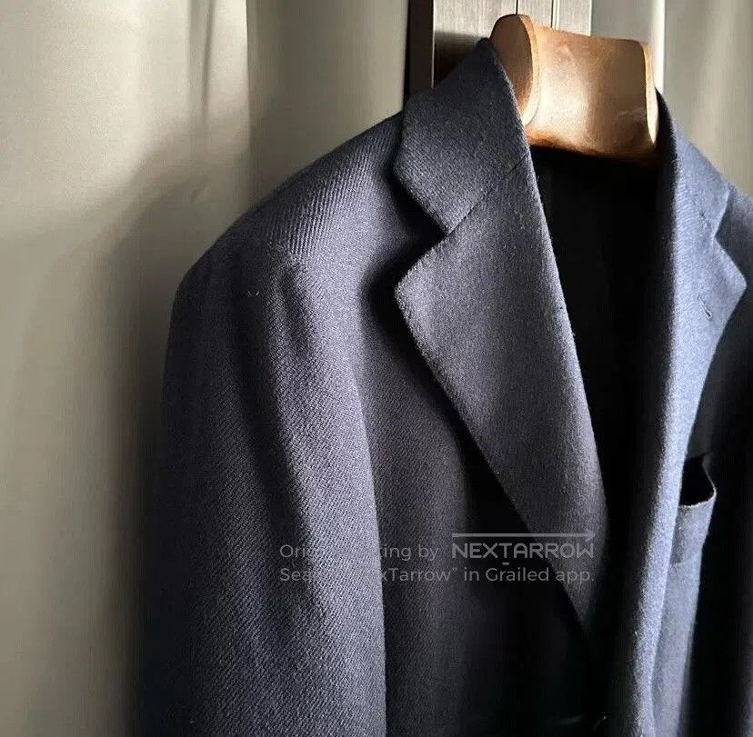 Cesare Attolini navy wool cashmere long coat by cesare attolini. Size US L / EU 52-54 / 3 - 3 Thumbnail