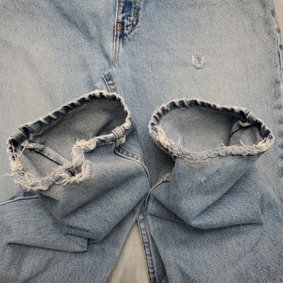 George George Jeans Mens 35x32 35x30 Blue Denim Distressed Faded Cotton Work Pants Size US 35 - 5 Thumbnail