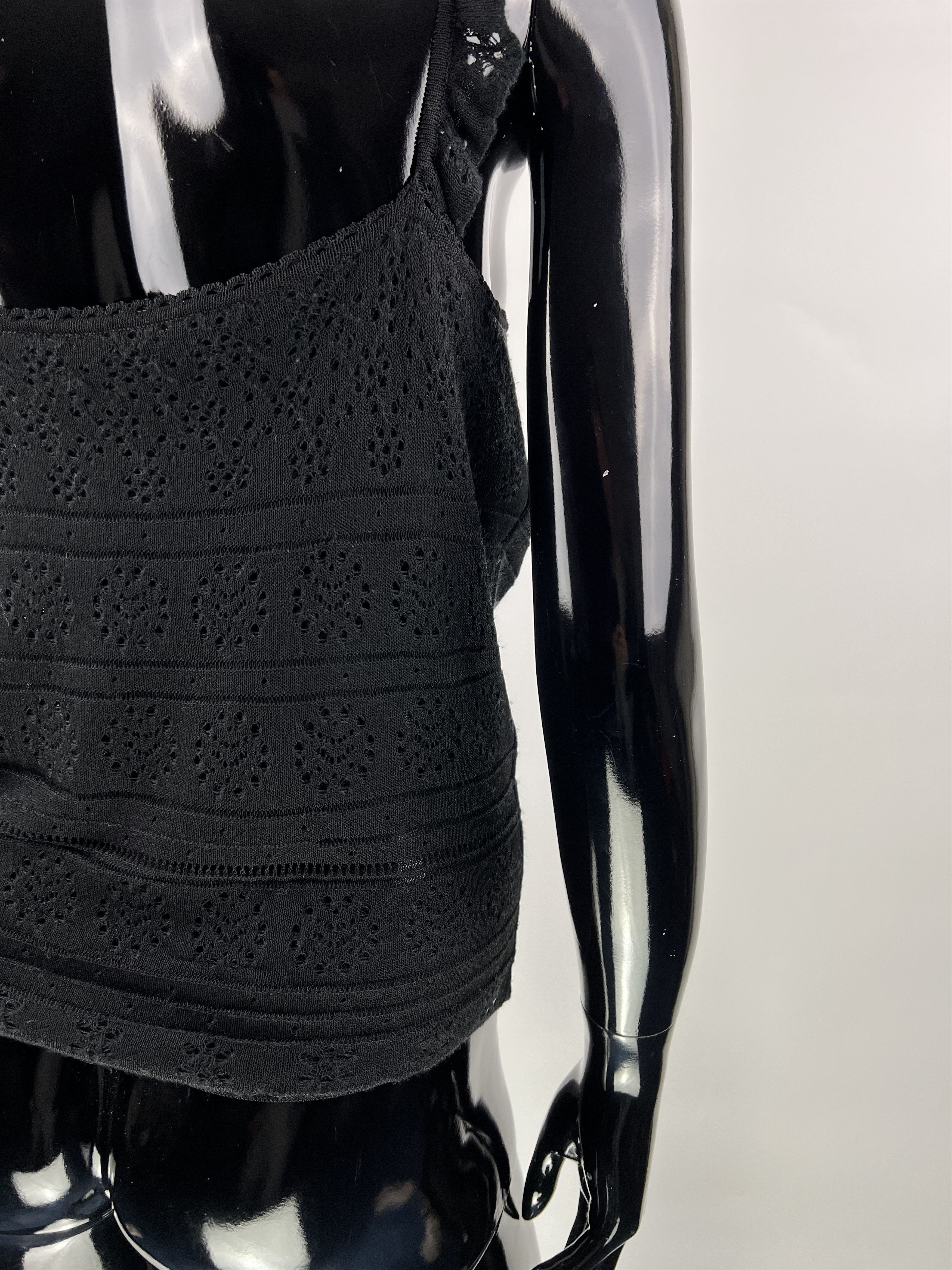 John Galliano Galliano Women's Black Viscose Cashmere Tank Top Size L / US 10 / IT 46 - 5 Thumbnail
