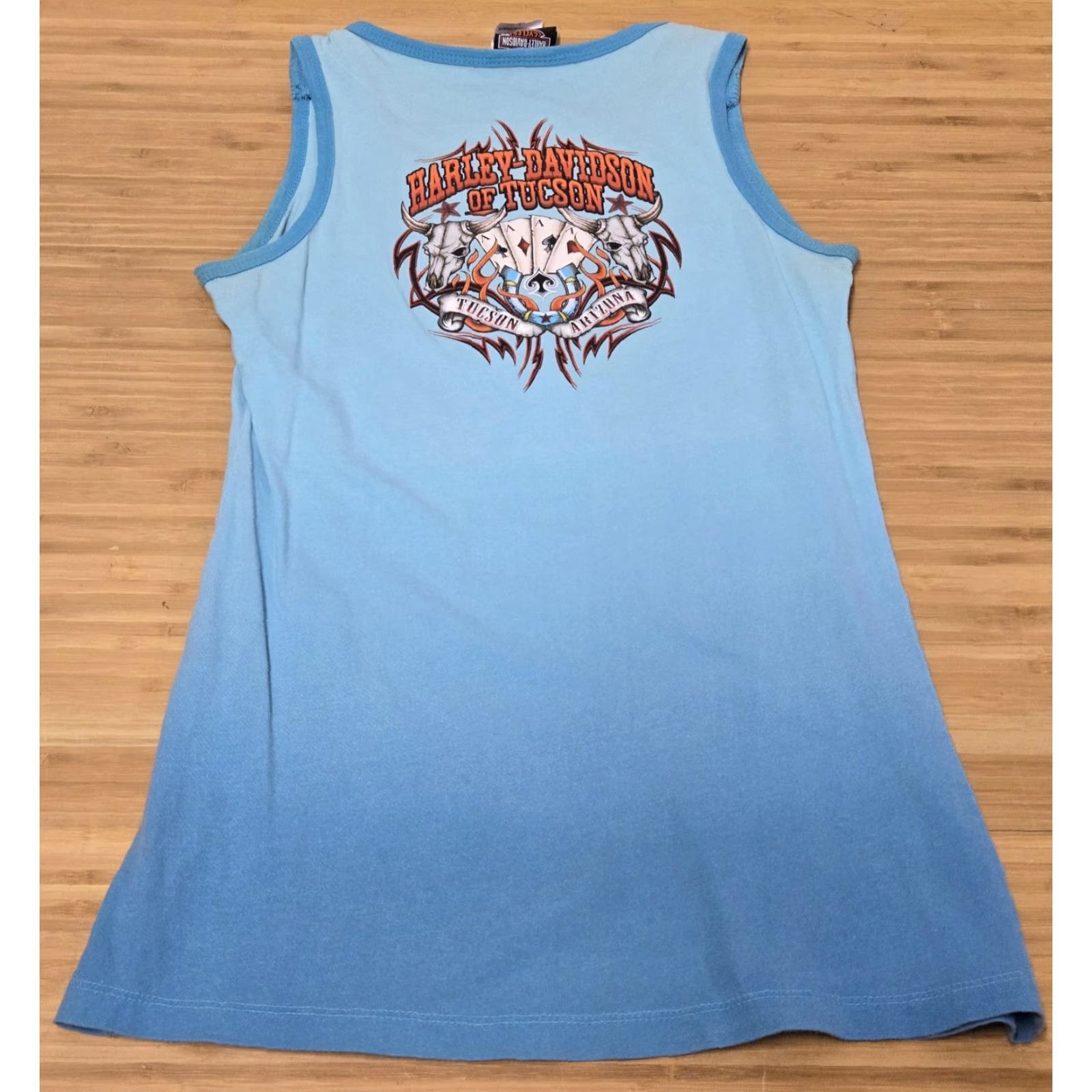 Harley Davidson Harley-Davidson Tank Top Womens Large Blue Tucson Arizona Biker Wings Graphic Size L / US 10 / IT 46 - 4 Thumbnail