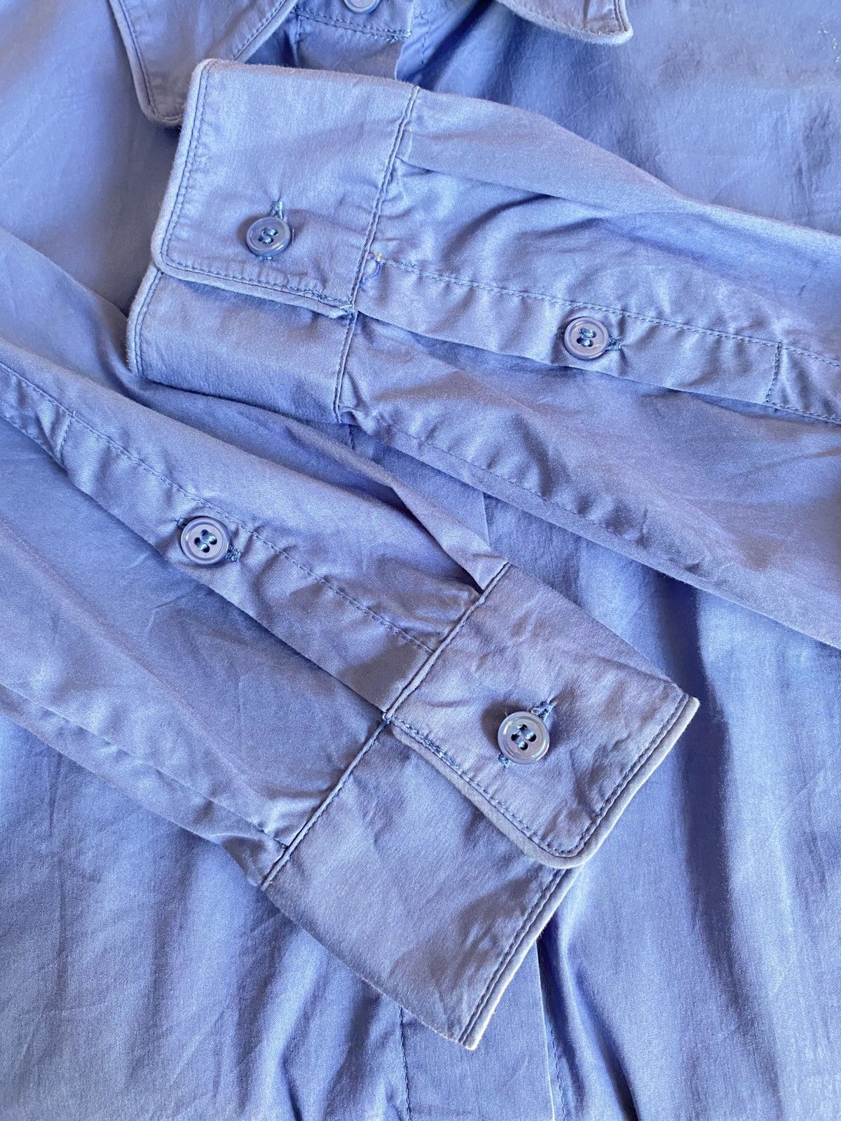 Max Mara MaxMara Light Blue Long-Sleeve Formal Shirt Size ONE SIZE - 6 Thumbnail