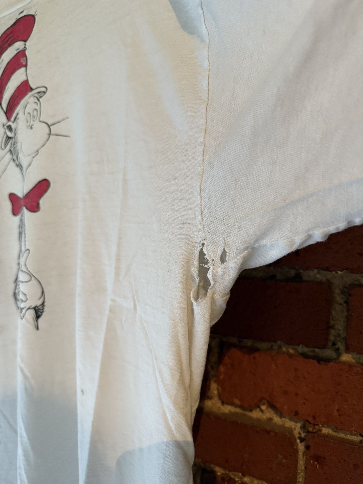 Vintage Paper thin THRASHED Cat in the Hat Dr. Suess vintage t shirt Size US XL / EU 56 / 4 - 3 Thumbnail