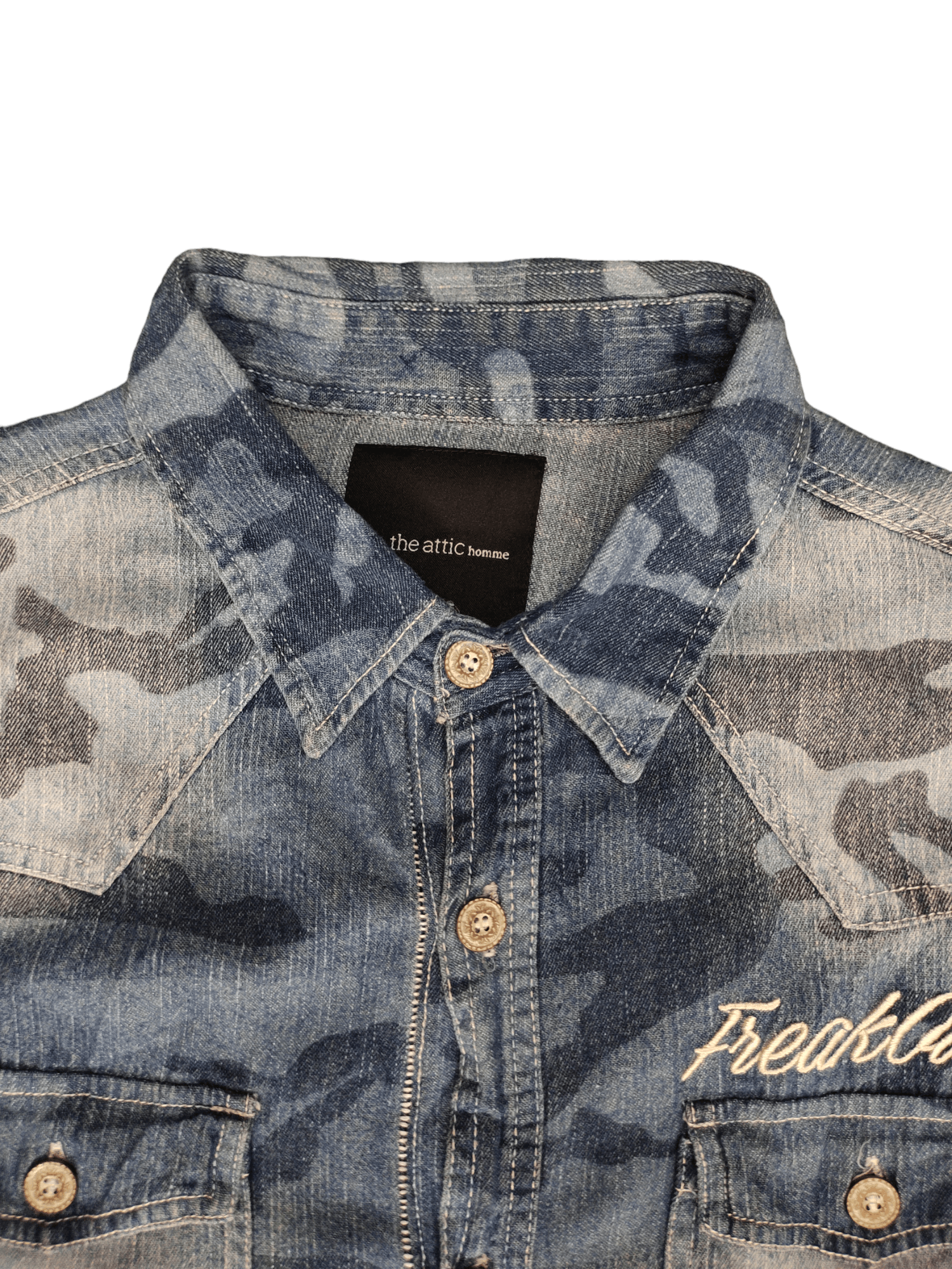 In The Attic In The Attic Homme Camo Double Pocket Denim Shirt Size US M / EU 48-50 / 2 - 3 Thumbnail