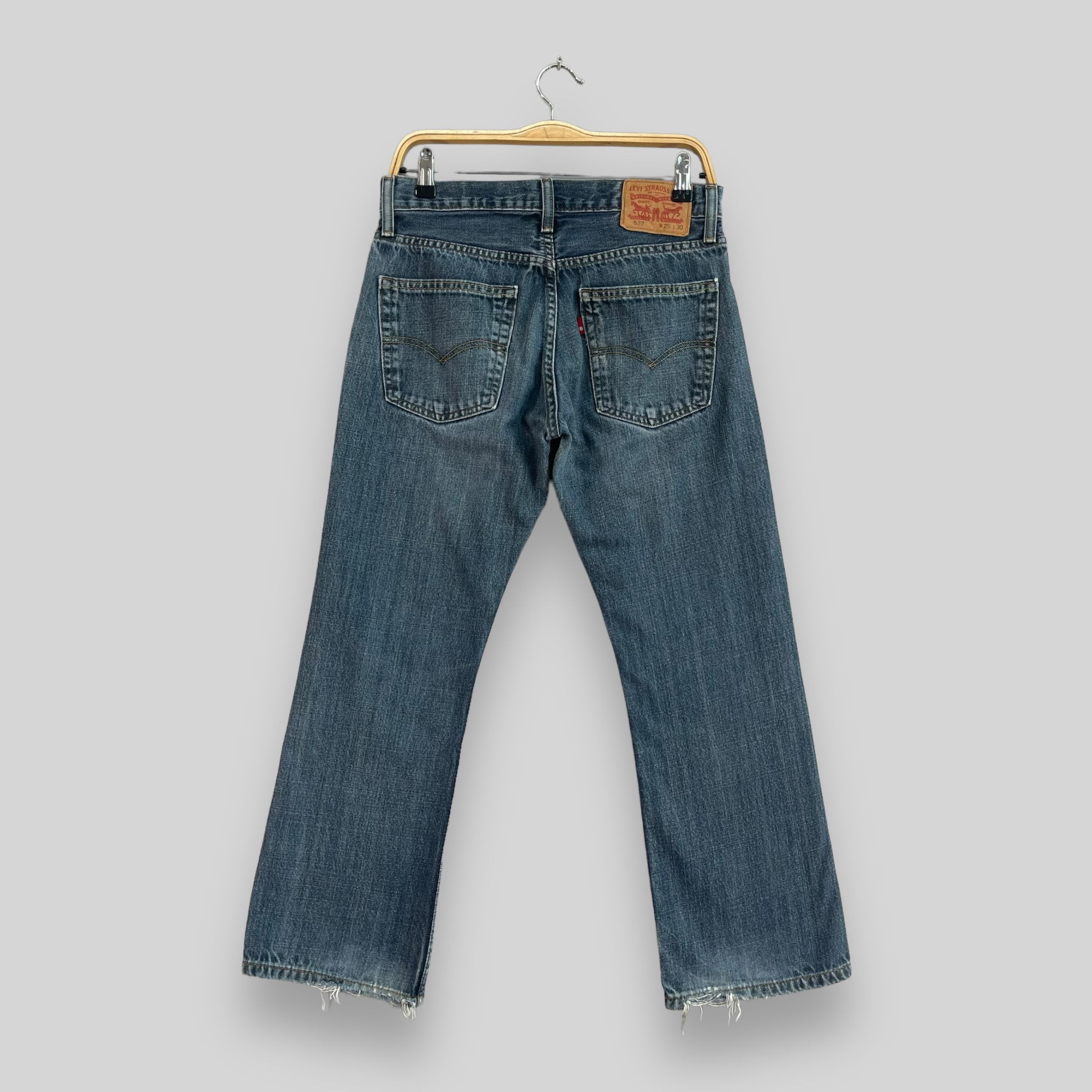 Levi's × Vintage Vintage Distressed Levis 527 Slim Bootcut Flared Jeans Size 30" / US 8 / IT 44 - 4 Thumbnail