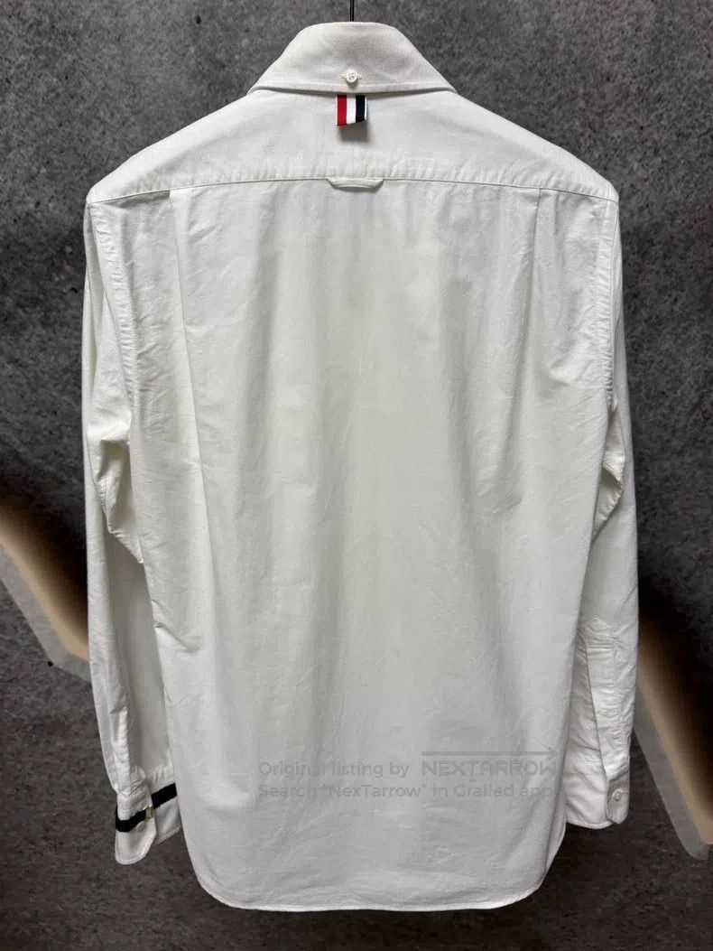 Thom Browne Thom Browne White Long Sleeve Shirt Size US M / EU 48-50 / 2 - 2 Thumbnail