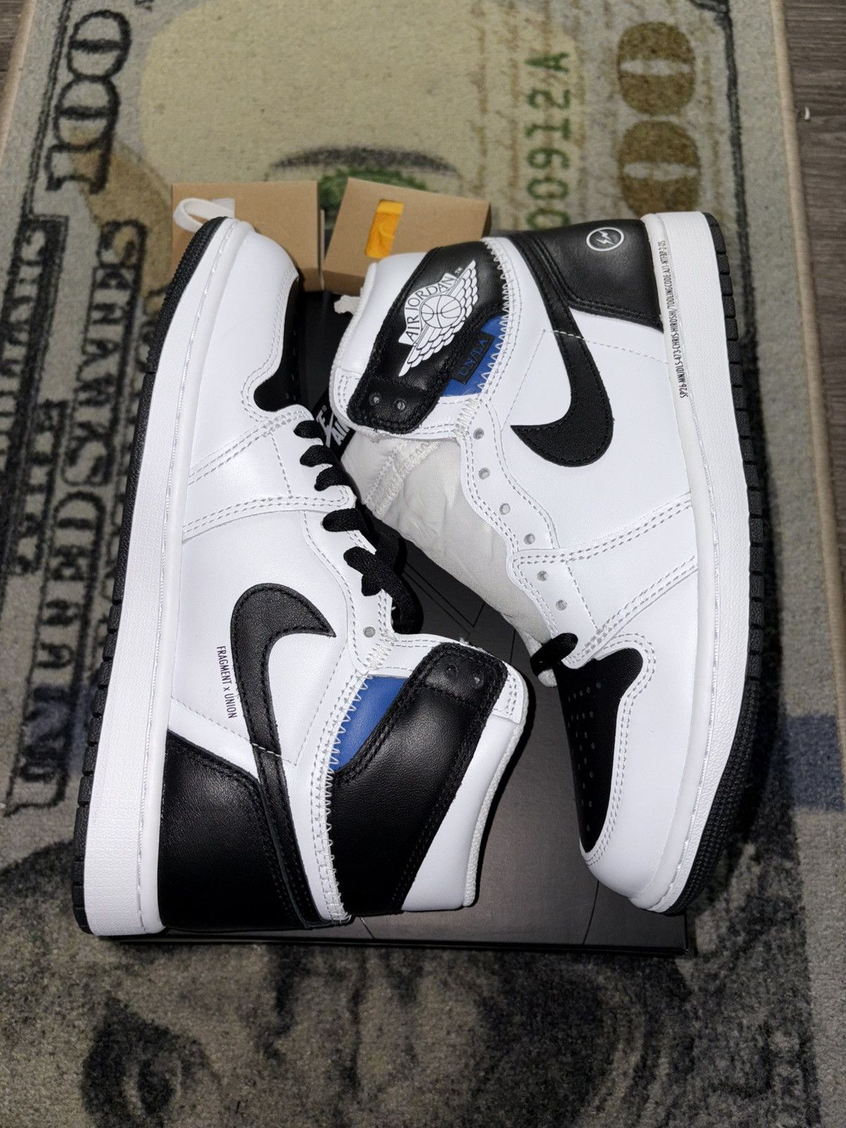 Fragment Design × Jordan Brand Jordan 1 Retro High OG SP Fragment x Union LA White Black Size US 8.5 / EU 41-42 - 4 Thumbnail