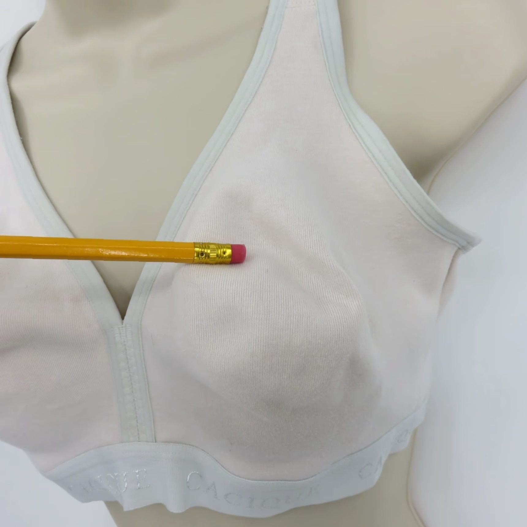 Vintage Cacique Bra Women's 40C Gray Wireless Unlined Full Coverage Cotton Blend T-Shirt Style XL? Wait Size ONE SIZE - 7 Thumbnail