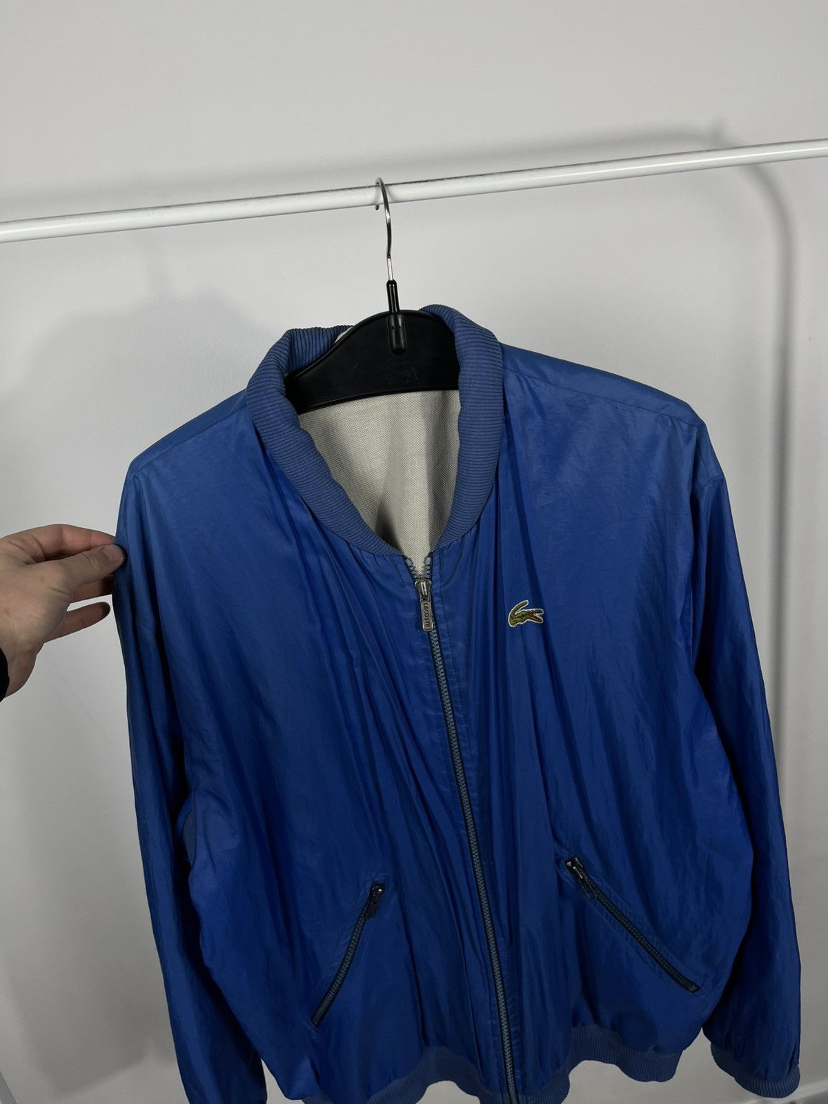 Lacoste Vintage Lacoste Bomber Jacket Blue Full Zip Made in France Size US XXL / EU 58 / 5 - 8 Thumbnail