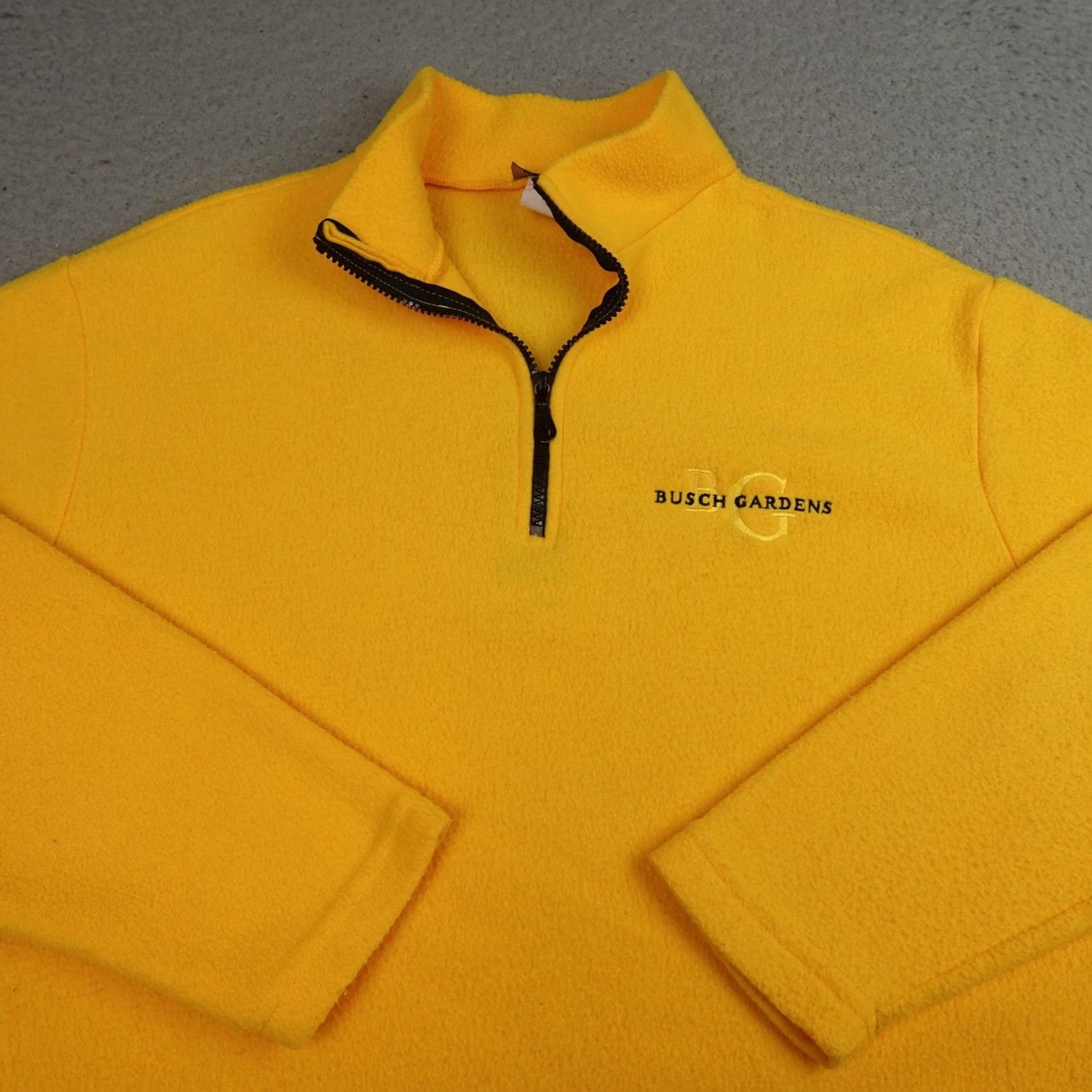 Vintage VINTAGE Busch Gardens Fleece Pullover Mens Medium Yellow Quarter Zip Made In USA Size US M / EU 48-50 / 2 - 4 Thumbnail
