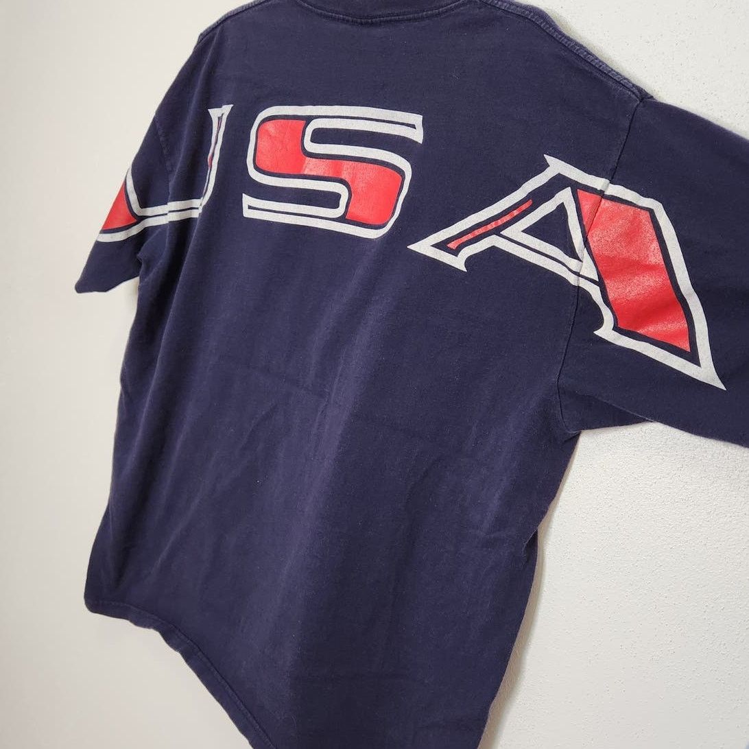 Vintage Vintage Reebok USA Spellout Spirit Shirt XL 90s Sports Size US XL / EU 56 / 4 - 8 Thumbnail