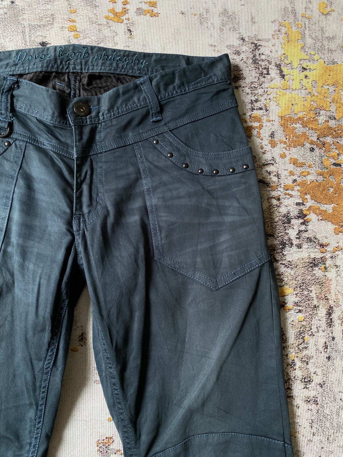 In The Attic In the Attic Claw Marks Design Dark Green Slim Flare Pant Size US 34 / EU 50 - 7 Thumbnail