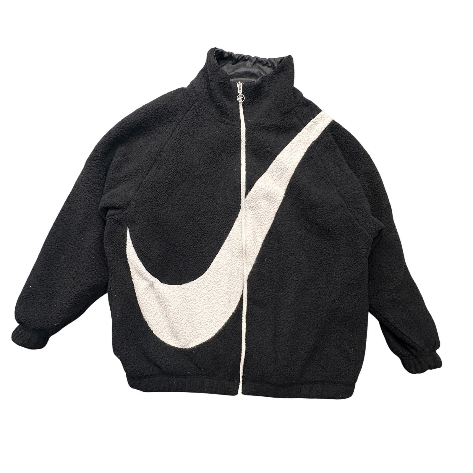Nike Nike Womens XS Big Swoosh Reversible Sherpa Jacket Black Size XS / US 0-2 / IT 36-38 - 1 Thumbnail
