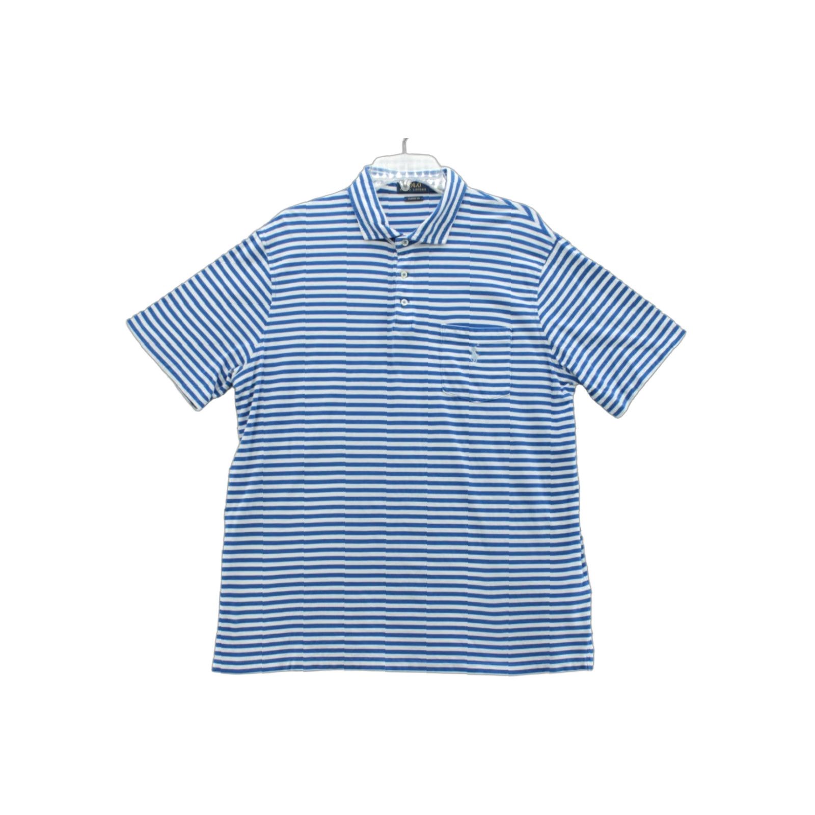 Polo Ralph Lauren Polo Ralph Lauren polo shirt Mens Large Blue White Striped Golf Preppy Stylish Shirt Size US L / EU 52-54 / 3 - 1 Thumbnail
