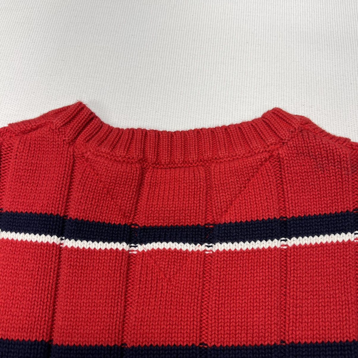 Tommy Hilfiger × Vintage VTG Tommy Hilfiger Sweater Vest Red Striped V-Neck Knit Size US M / EU 48-50 / 2 - 8 Thumbnail