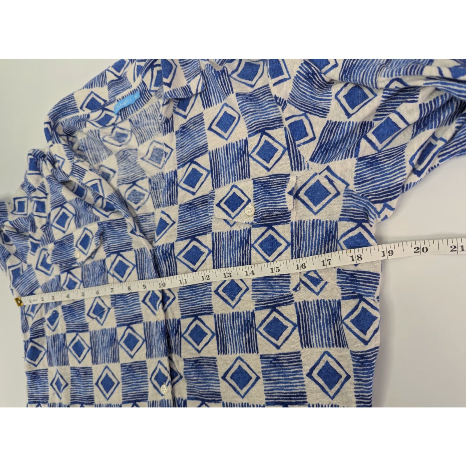 J.McLaughlin J McLaughlin Linen Shirt Top Printed Preppy Long Sleeve Button Up Blouse Medium Size M / US 6-8 / IT 42-44 - 4 Thumbnail