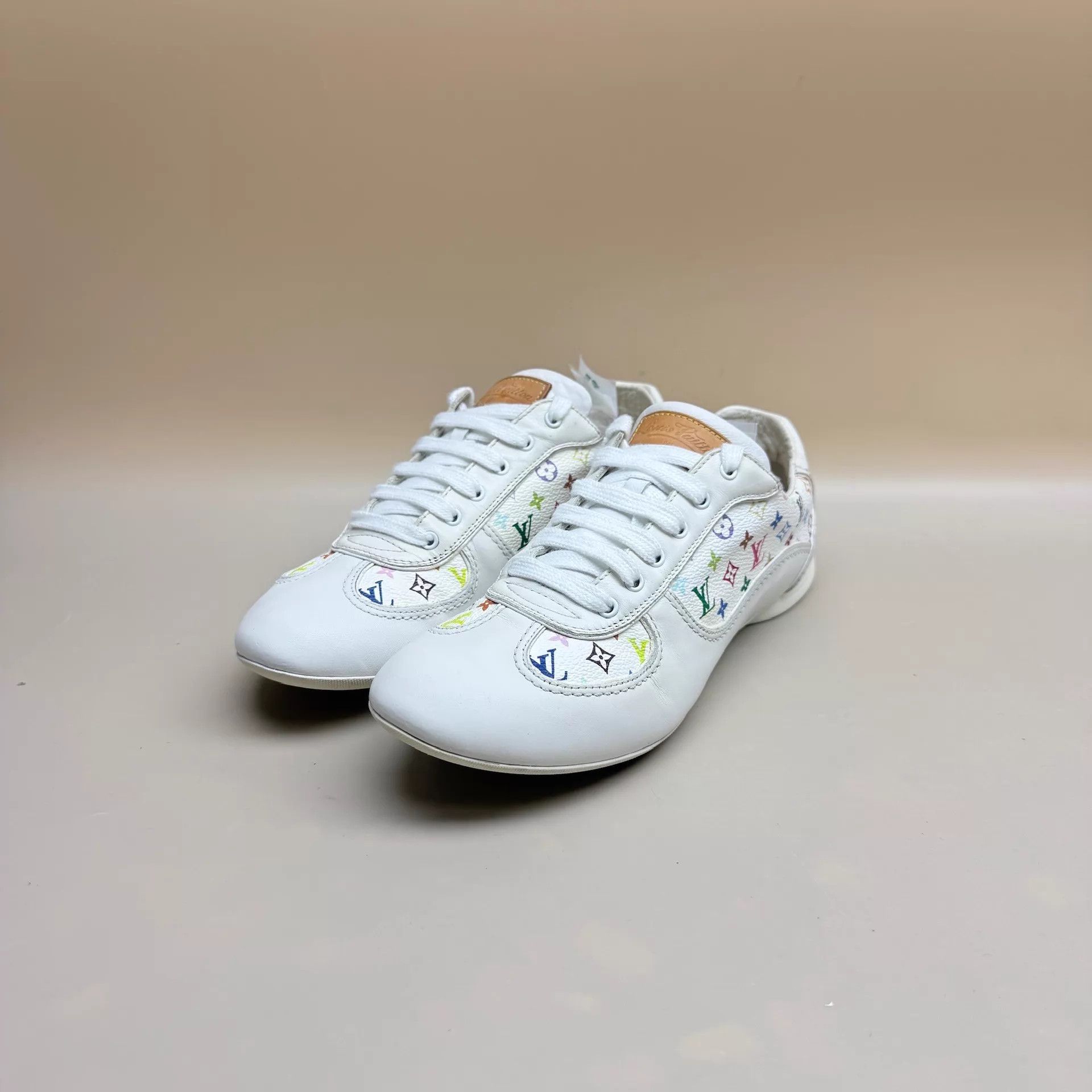 Louis Vuitton LV White Tricolor Monogram Sneaker EU 37.5 95 New Size US 7 / IT 37 - 1 Thumbnail