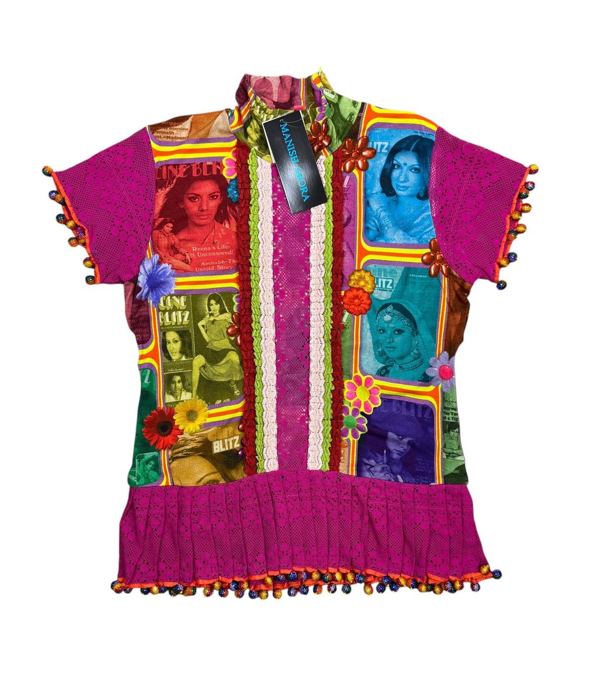 Manish Arora Manish Arora Blouse Pleated Mesh Short Sleeve size XL Size XL / US 12-14 / IT 48-50 - 13 Thumbnail