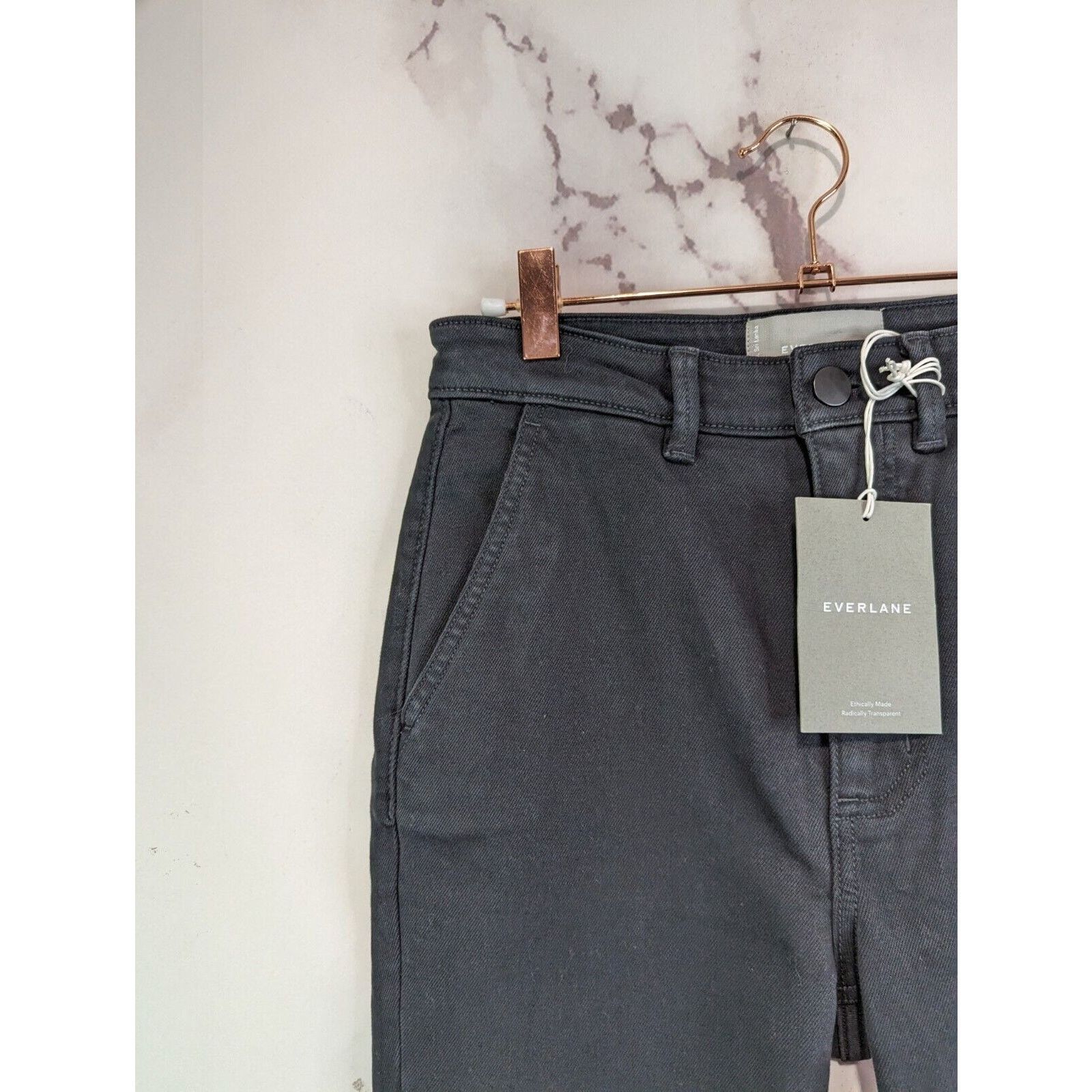 Everlane Everlane Pant Women 2 Slim Leg Crop Black High Rise Ankle Size 26" / US 2 / IT 38 - 3 Thumbnail