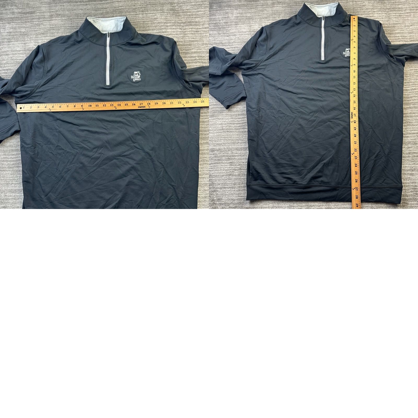 Peter Millar Sweater Mens XL Black Quarter Zip Bear Lakes CC Crown Sport Perth