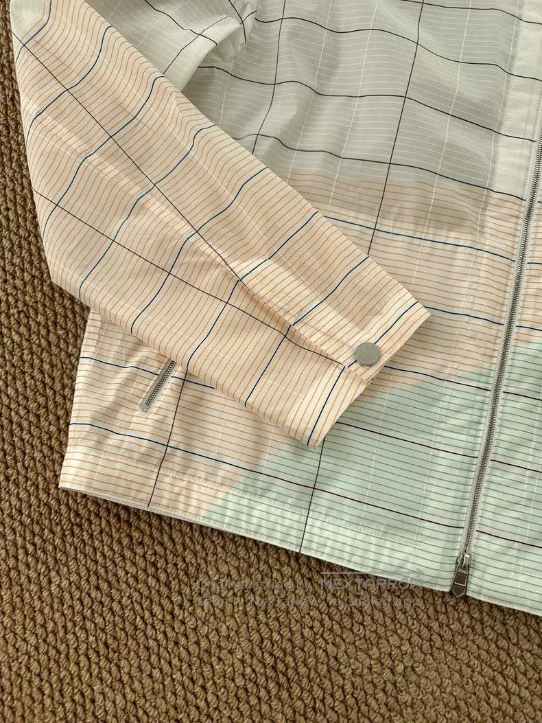 Hermes Hermes Striped baseball collar zip-up long-sleeve jacket, Size US M / EU 48-50 / 2 - 4 Thumbnail