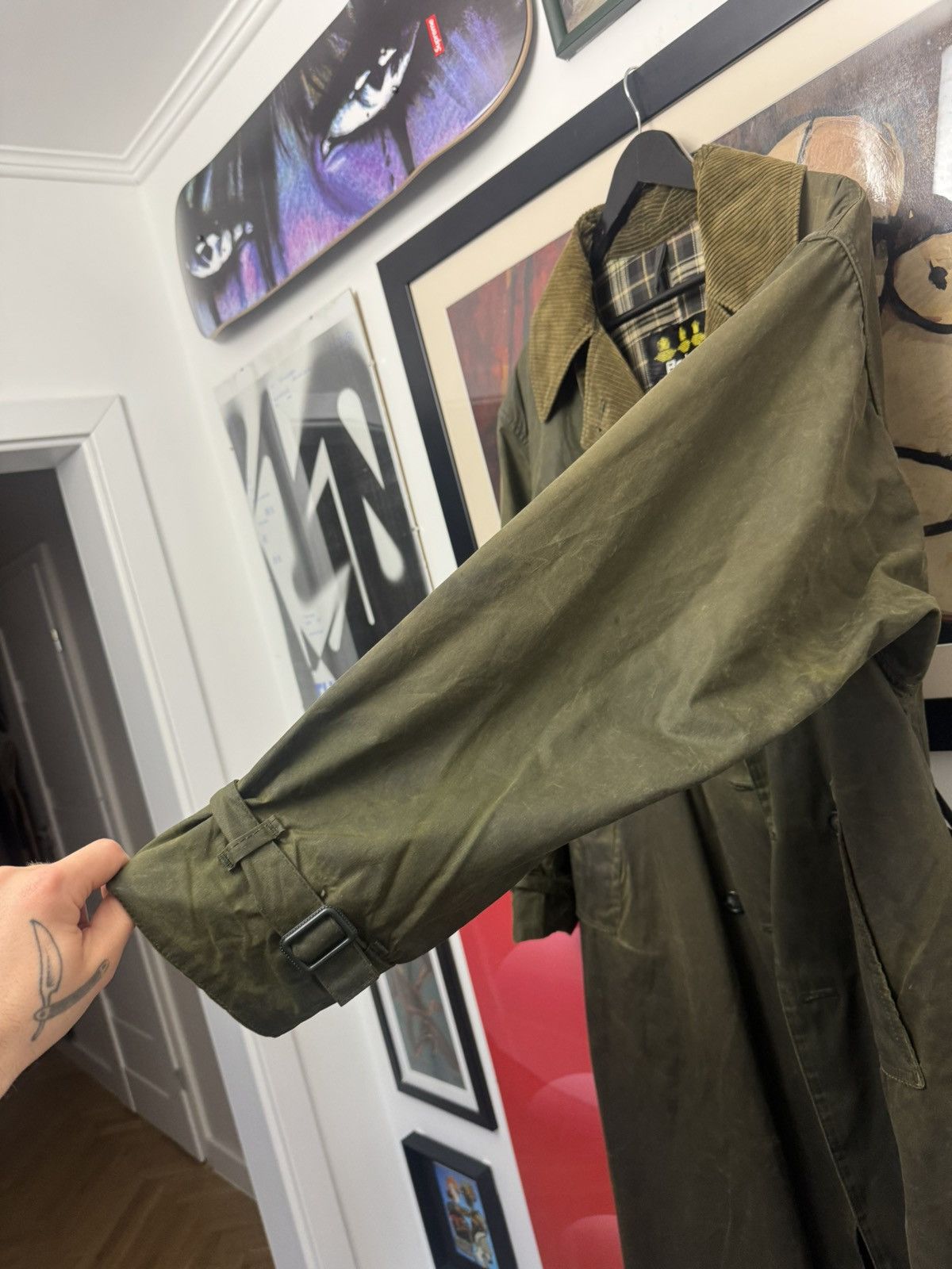 Barbour Vintage Barbour Trench Coat Waxed Jacket Corduroy Rare Hype Size US L / EU 52-54 / 3 - 8 Thumbnail