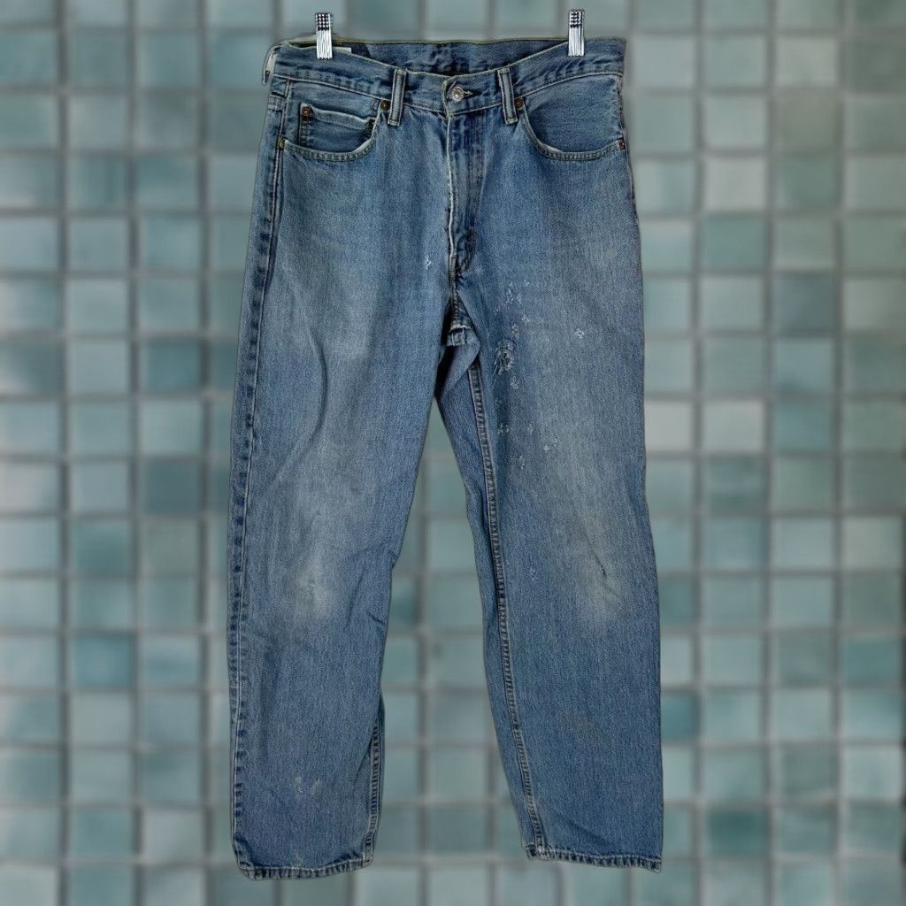Levi's Levi's Jeans 550 Straight Denim Mens Low Rise Stretch Blue Size 33 Inseam 33" Regular 7" Hem Distressed Vintage No N/A? (omit) Size US 30 / EU 46 - 1 Thumbnail
