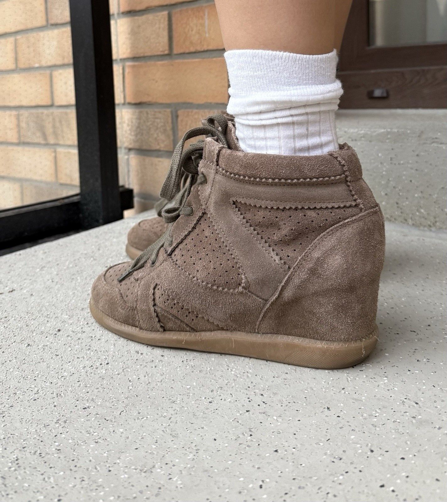 Vintage Manfield womens wedge sneakers suede marant style shoes Size US 10 / IT 40 - 4 Thumbnail