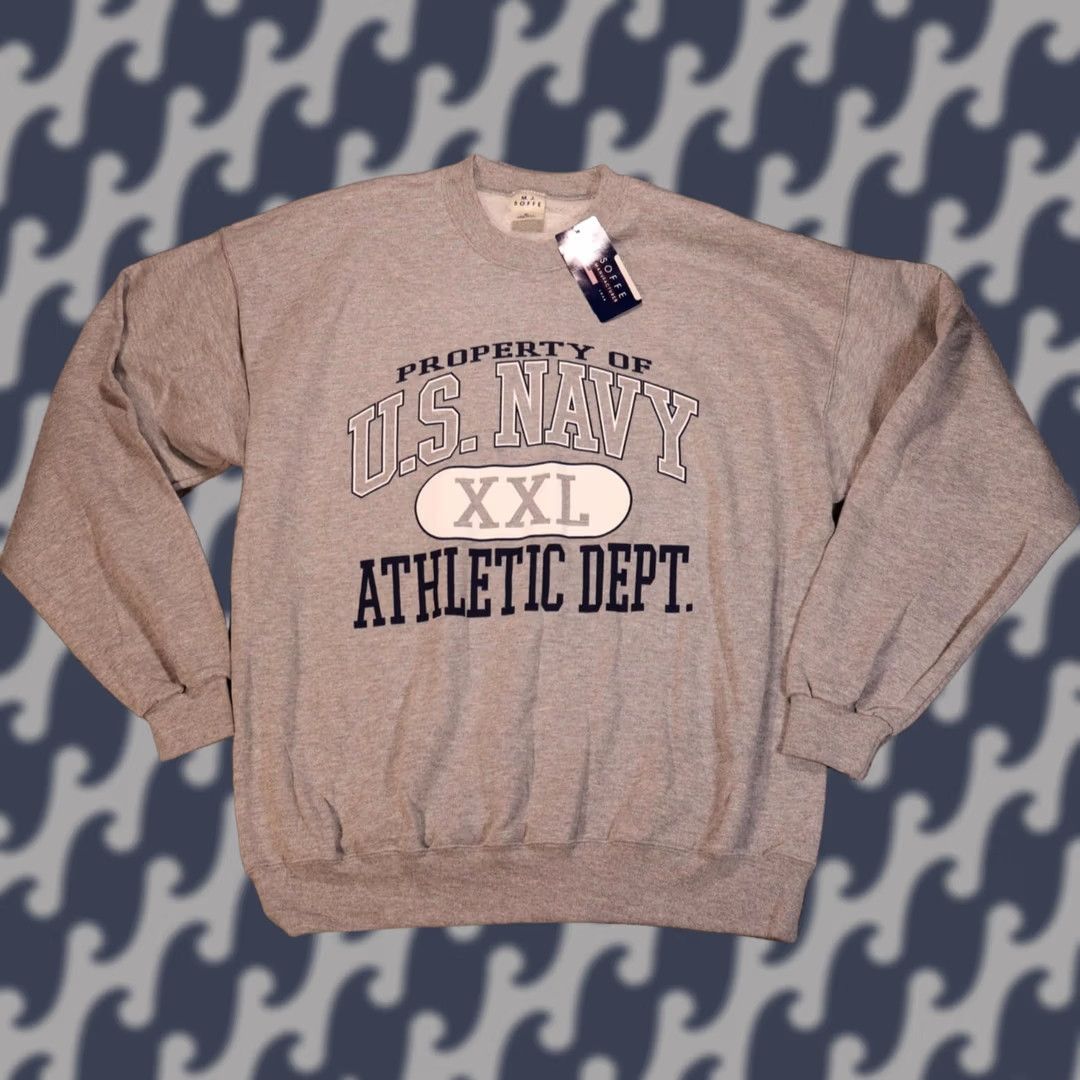 Soffe VINTAGE Soffe Sweatshirt Logo US Navy NWT Men XL Gray 90s Pullover Size US XL / EU 56 / 4 - 1 Thumbnail