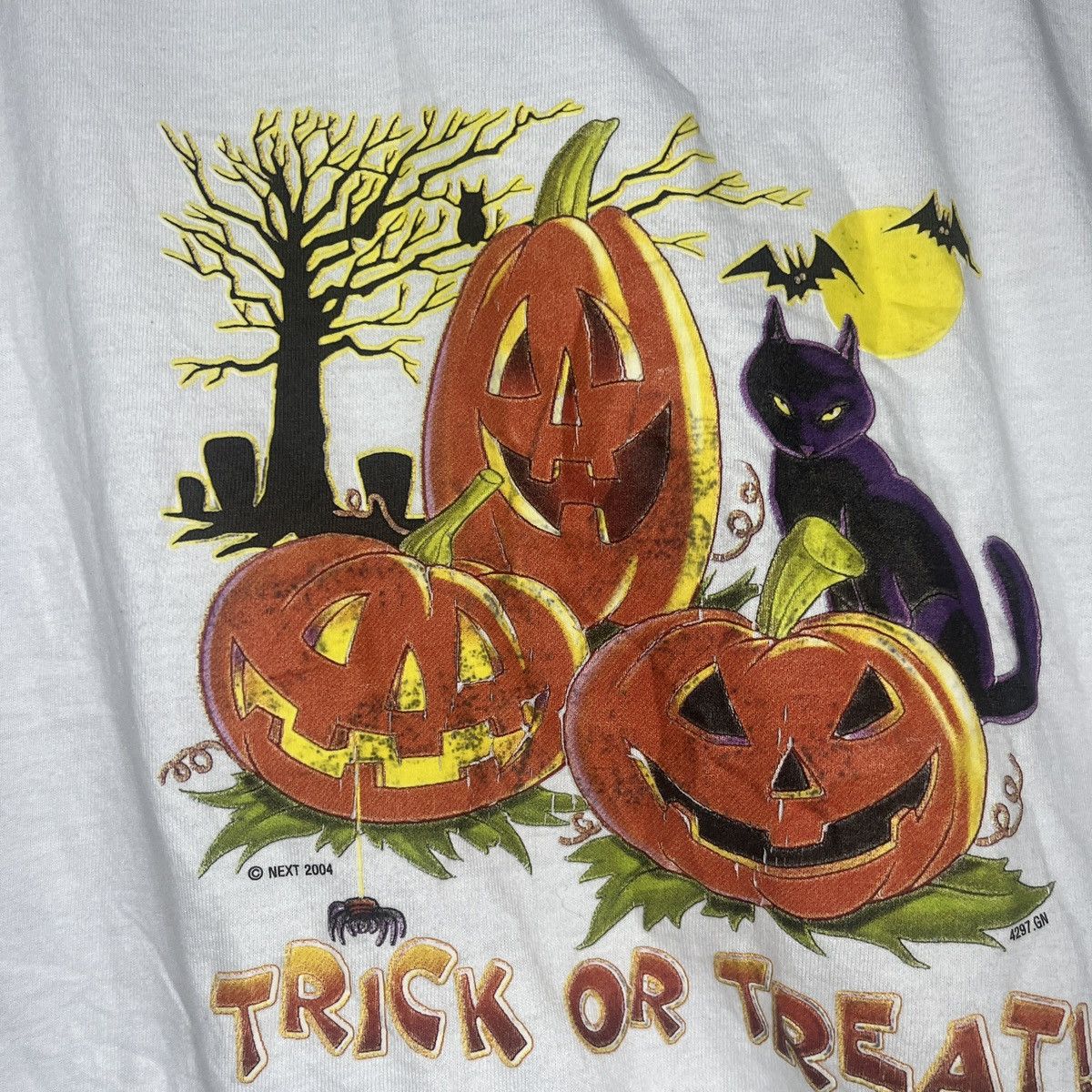 Other Vintage 2004 Trick or Treat Halloween Cat Graphic T Shirt Size US L / EU 52-54 / 3 - 3 Thumbnail