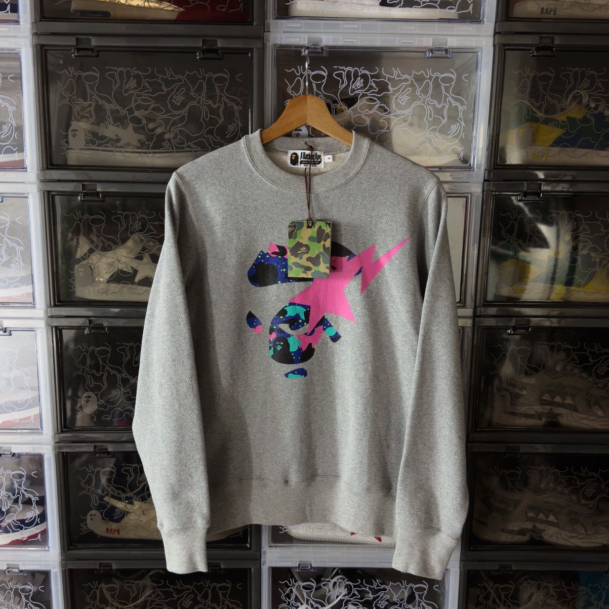 Bape Bape x Kid Cudi Crewneck Gray 2021 Size US S / EU 44-46 / 1 - 3 Thumbnail