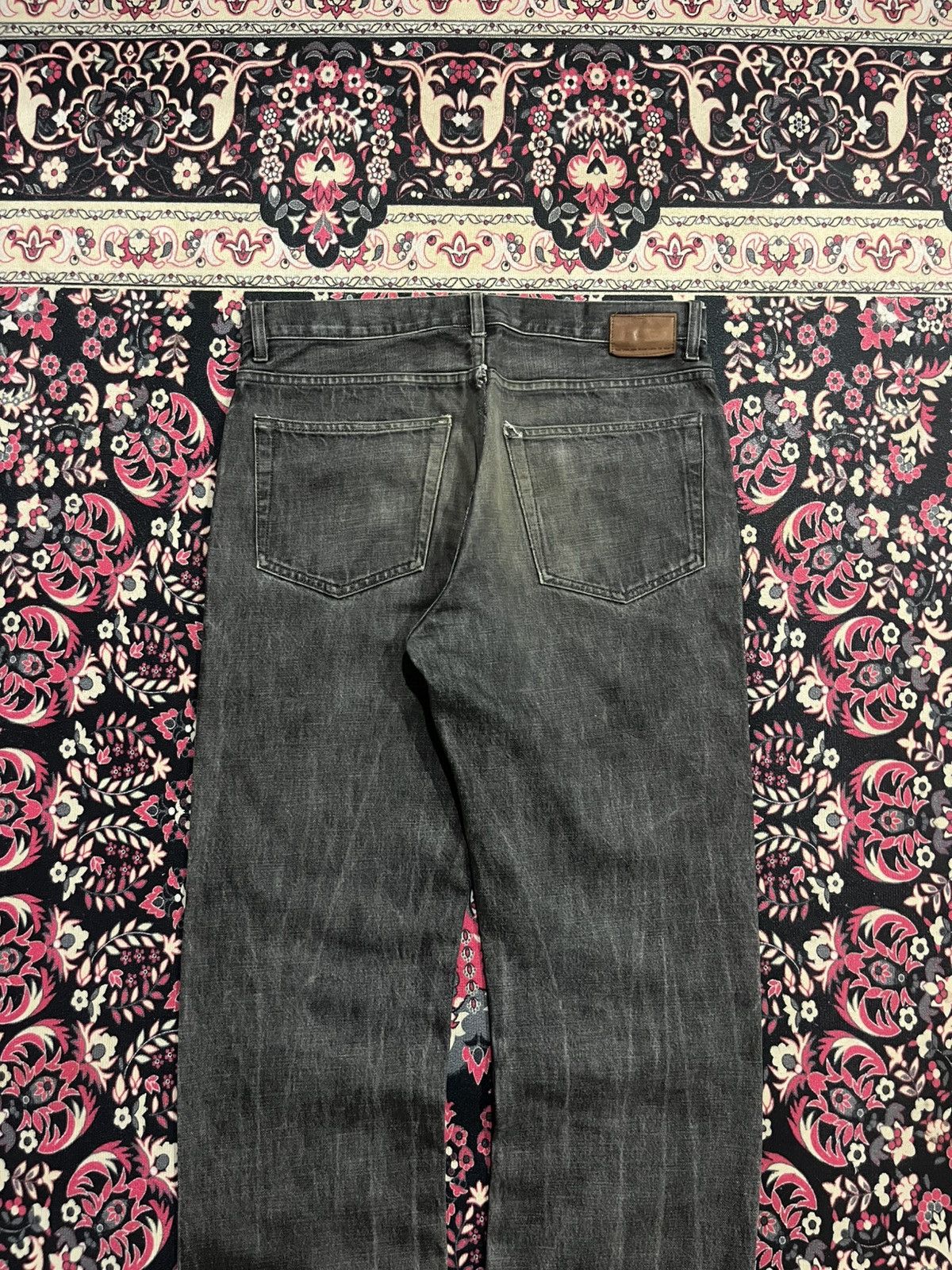 Balenciaga × Gap × Kanye West ⚡️Grunge⚡️Vintage Gap Rough Flame Black Washed Loose Fit Jeans Size US 33 - 6 Thumbnail