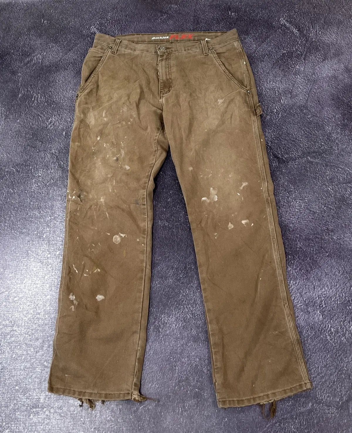 Dickies × Vintage Vintage Dickies American Brown Distressed Work Pants Size US 34 / EU 50 - 2 Thumbnail