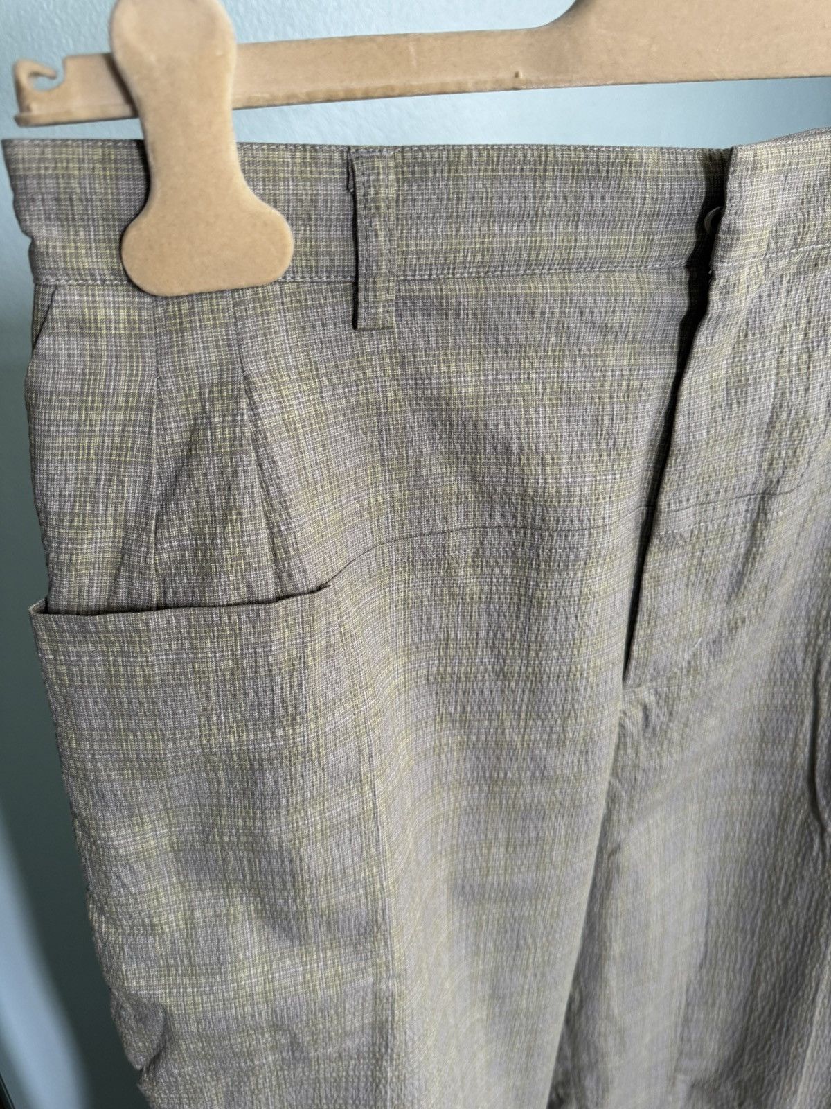 Kiko Kostadinov Yellow Check Reversible Orma Trousers Size US 29 - 2 Thumbnail