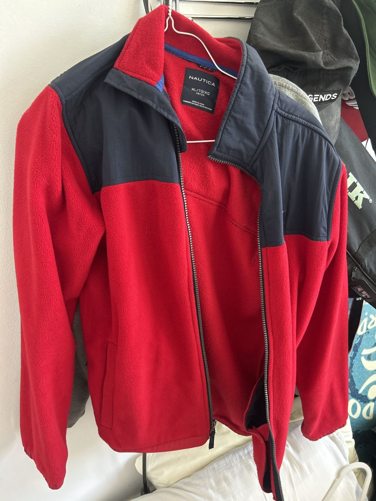 Nautica Nautica red fleece zip up collared jacket Size US M / EU 48-50 / 2 - 2 Thumbnail